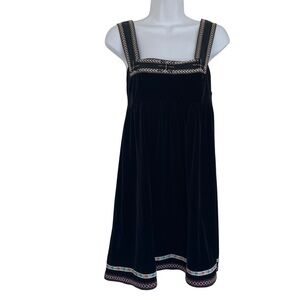 Free People Black and Red Square Neck Milkmaid Mini Dress Sleeveless Size M